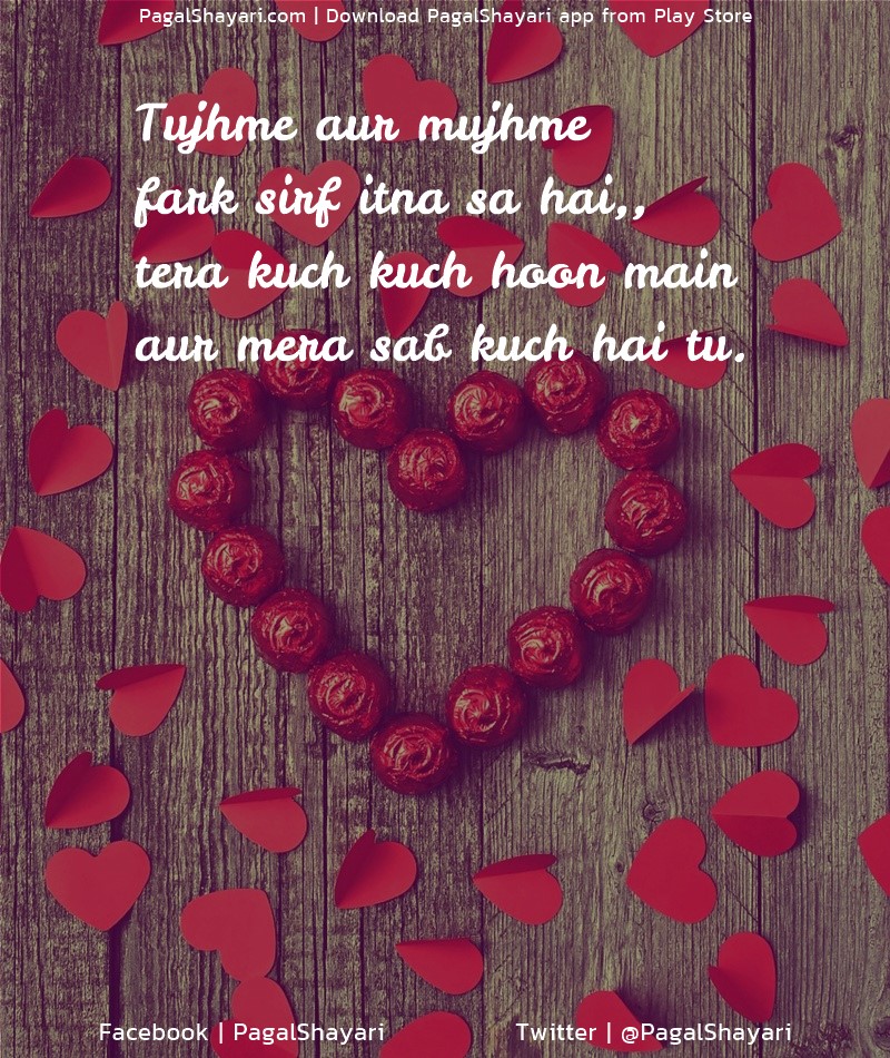 Tujhme aur mujhme 
fark sirf itna sa hai