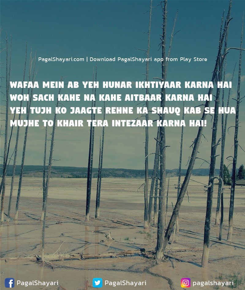 Wafaa Mein Ab Yeh Hunar Ikhtiyaar Karna Hai