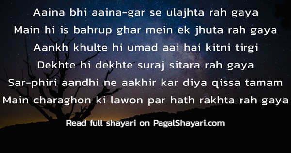 aaina bhi aaina-gar se ulajhta rah gaya